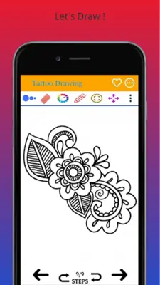 Flower Tattoo Drawing android App screenshot 0