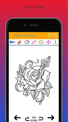 Flower Tattoo Drawing android App screenshot 1