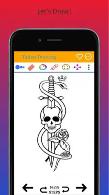 Flower Tattoo Drawing android App screenshot 3